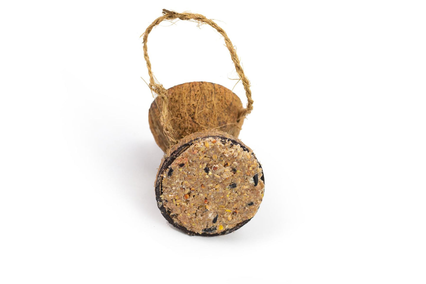 Chubby Dual Half Filled Coconut Feeder Mixed Seed & Berry