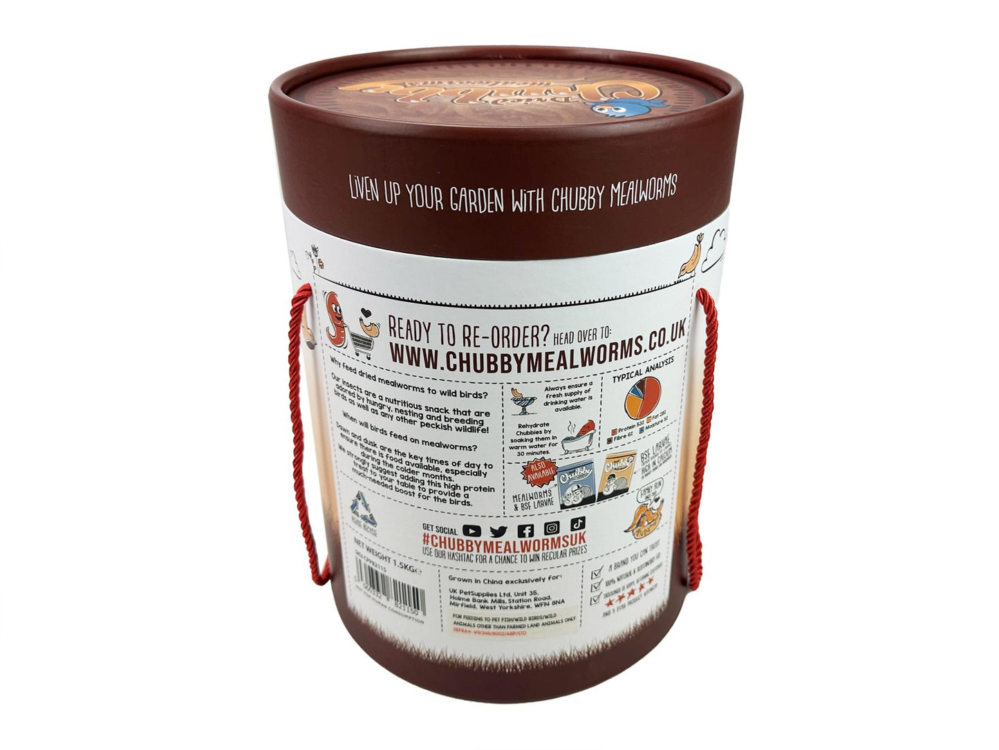 1.5Kg Tub High Quality Chubby Dried Mealworms for Wild Birds