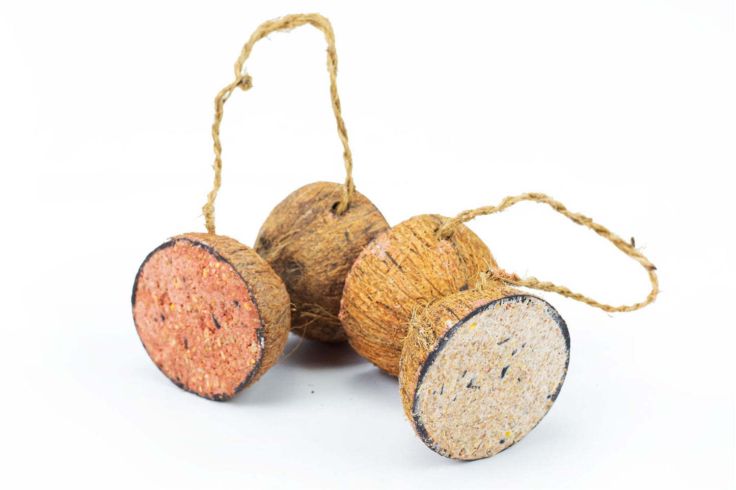Chubby Dual Half Filled Coconut Feeder Mixed Seed & Berry