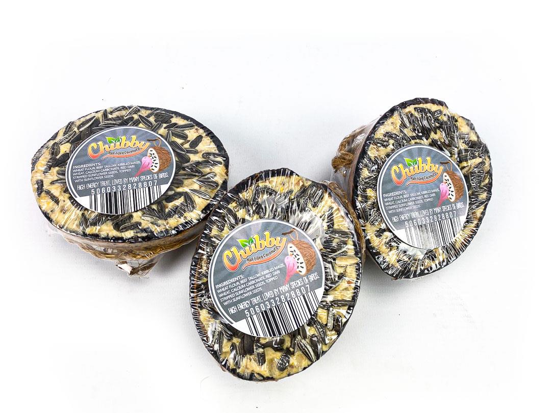 Chubby Half Filled Coconut - Topped with Sunflower Seeds