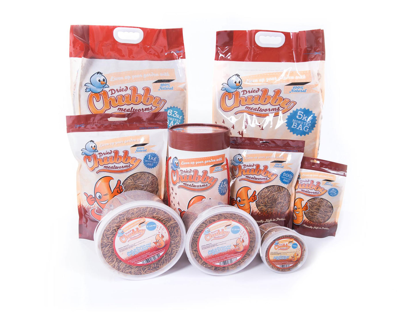5 Litre Chubby Dried Mealworms