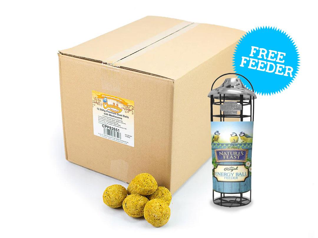 160 Chubby Premium Suet Balls with Mealworms 12.55Kg