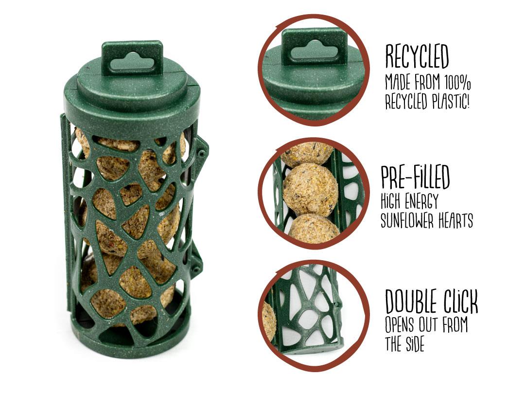 Chubby Pre-Filled Fat Ball Recycled Feeder