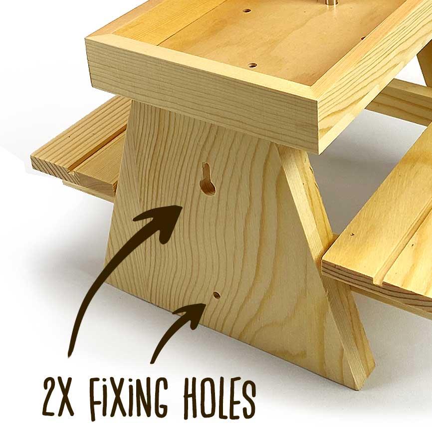 Chubby Wooden Squirrel Picnic Table Feeder