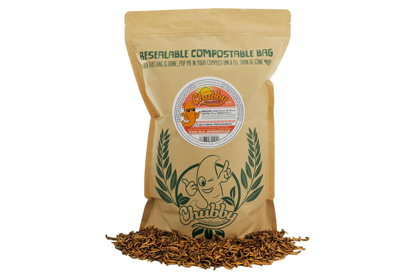 EU Grown Chubby Dried Mealworms Wild Bird Food 1Kg