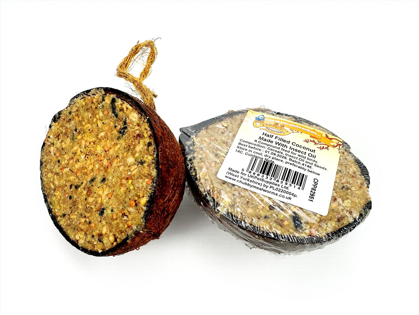 Chubby Sustainable Half Filled Coconut -  Seed & Insect Oil